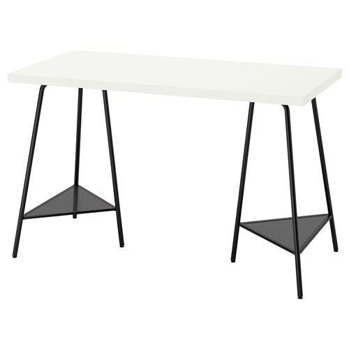 LAGKAPTEN/TILLSLAG, çalışma masası, beyaz-siyah, 120x60 cm