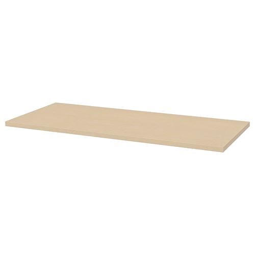 MALSKYTT/MITTBACK, desk, birch/white, 140x60 cm