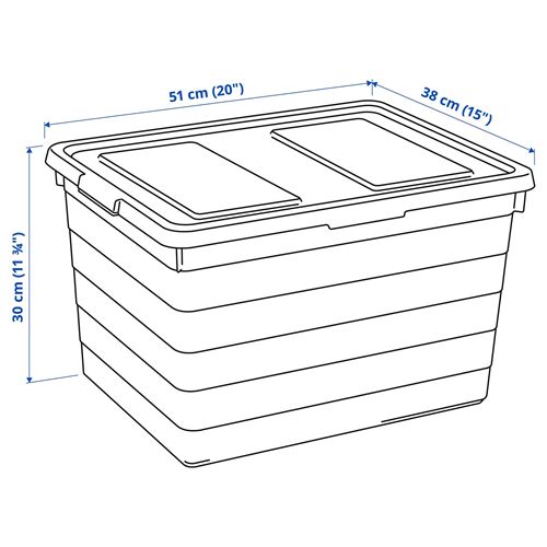 SOCKERBIT, box with lid, white, 38x51x30 cm