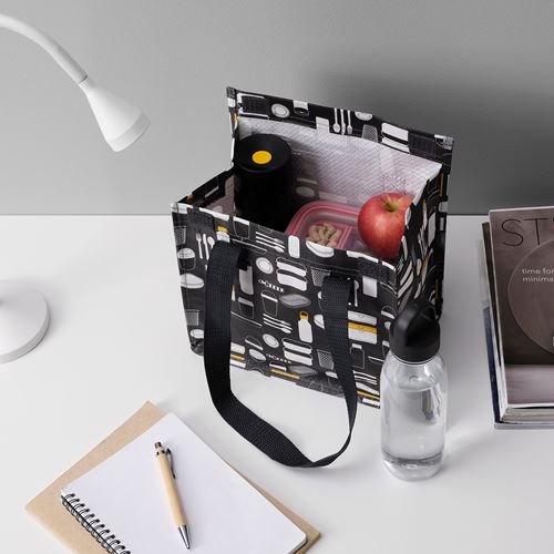 FLADDRIG, lunch bag, grey, 25x16x27 cm