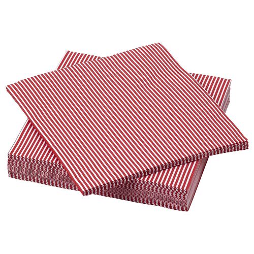 VINTER 2021, paper napkin, red/white, 33x33 cm