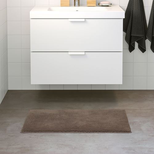 SÖDERSJÖN, bath mat, grey-brown, 50x80 cm