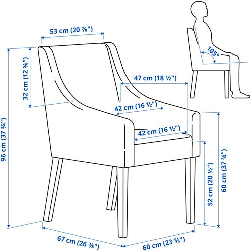 INGATORP/SAKARIAS, yemek masası takımı, siyah-kvillsfors koyu mavi, 4 sandalyeli