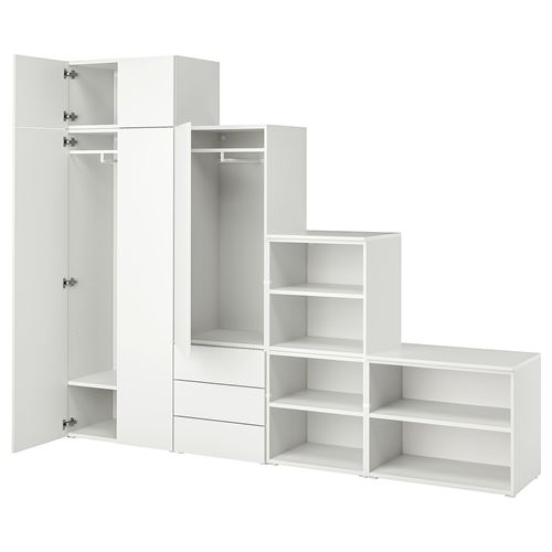 PLATSA, wardrobe, white, 280x42x221 cm