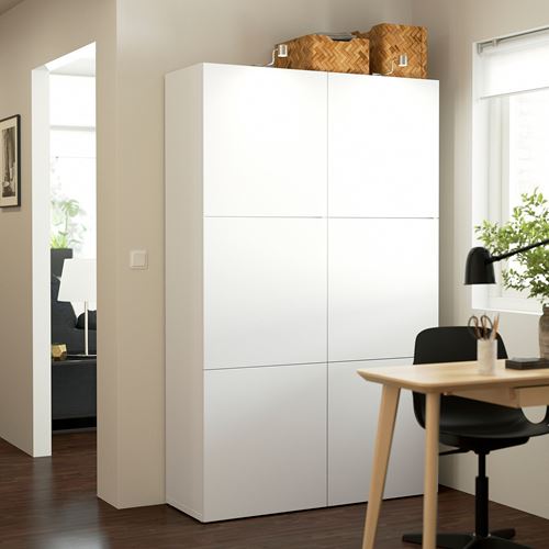BESTA/LAPPVIKEN, storage combination, white, 120x40x192 cm