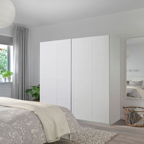 BERGSBO, pair of sliding doors, white, 200x201 cm
