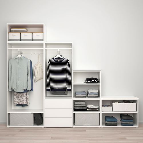 PLATSA, wardrobe, white, 280x42x221 cm