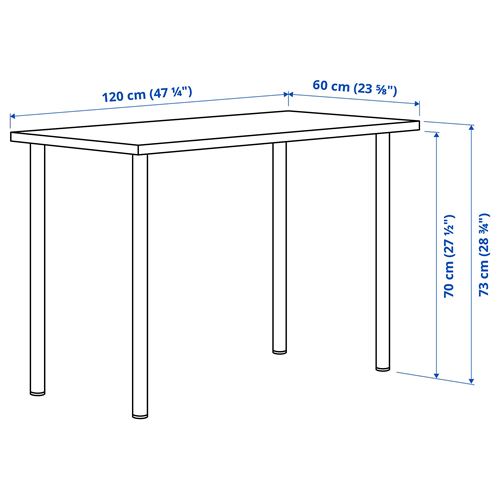 LAGKAPTEN/ADILS, çalışma masası, mavi-siyah, 120x60 cm