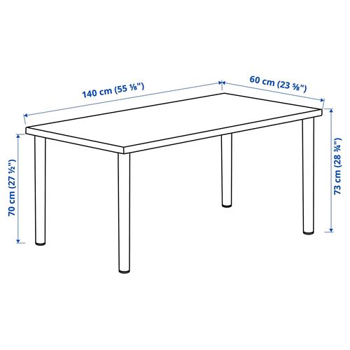 LAGKAPTEN/ADILS, çalışma masası, açık mavi-beyaz, 140x60 cm