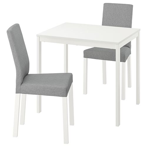  VANGSTA/KATTIL mutfak masası takımı, beyaz-knisa açık gri