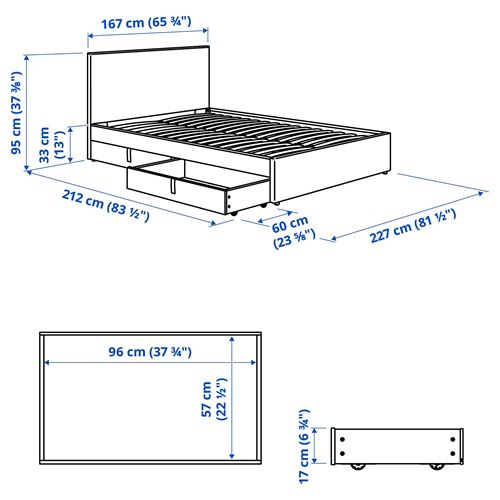 GLADSTAD light grey 160x200 cm double bed base | IKEA