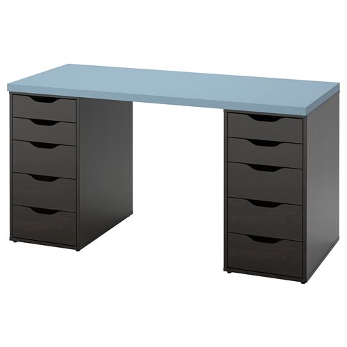 LAGKAPTEN/ALEX, çalışma masası, açık mavi-venge, 140x60 cm