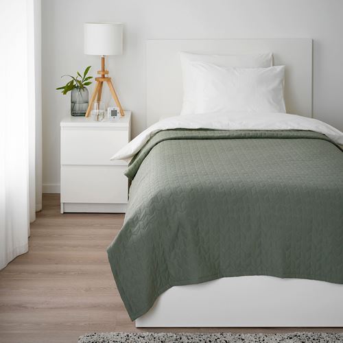 KOLAX, tek kişilik yatak örtüsü, gri-yeşil, 150x250 cm
