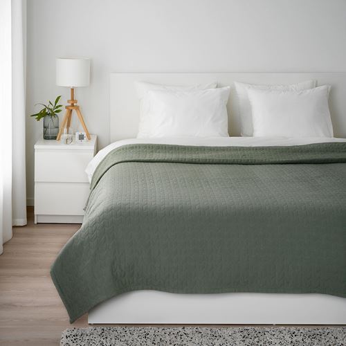 KOLAX, çift kişilik yatak örtüsü, gri-yeşil, 230x250 cm