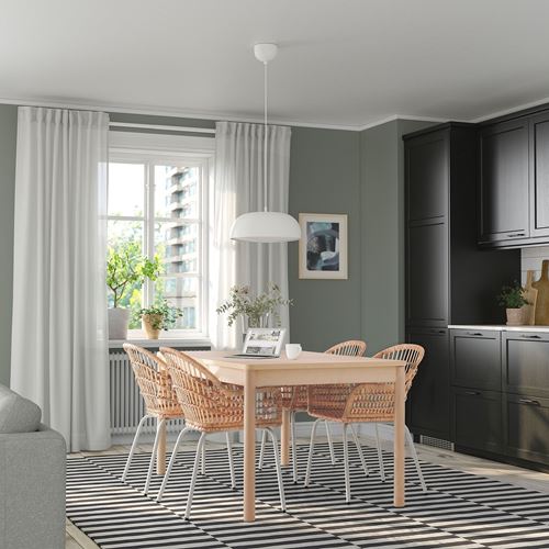 RÖNNINGE/NILSOVE birch/white 4 sandalyeli dining set IKEA