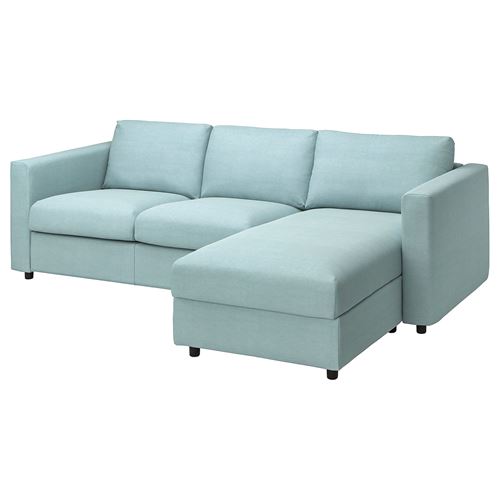 VIMLE, 2'li kanepe ve uzanma koltuğu, saxemara açık mavi