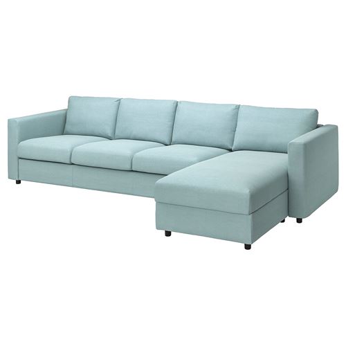 VIMLE, 3'lü kanepe ve uzanma koltuğu, saxemara açık mavi