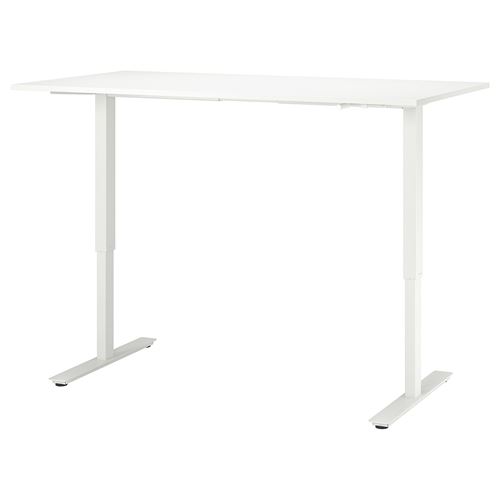 TROTTEN, yüksekliği ayarlanabilen çalışma masası, beyaz, 160x80 cm