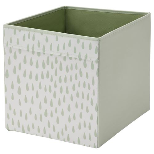 DRÖNA, kutu, açık yeşil-beyaz, 33x38x33 cm