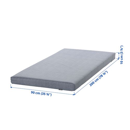AGOTNES, single bed mattress, light blue, 90x200 cm