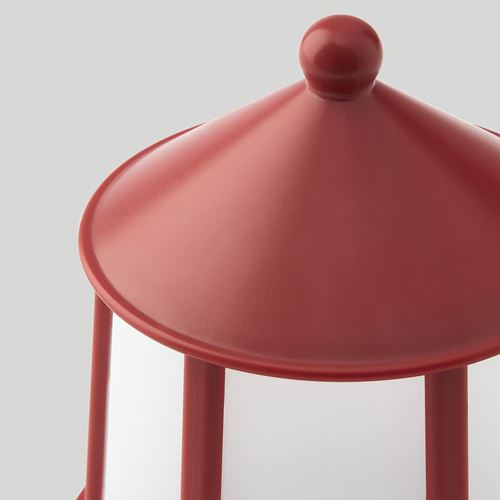 SOLVINDEN, table lamp, red, 12 cm