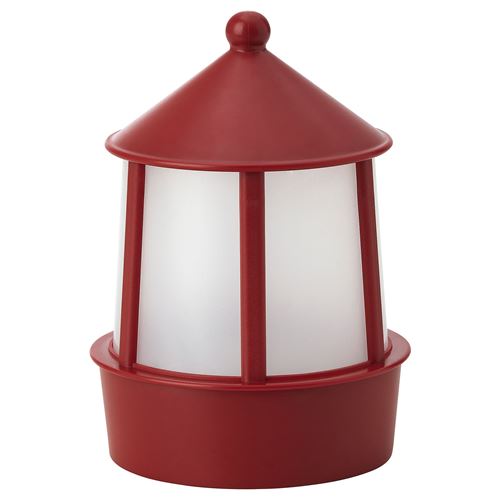 SOLVINDEN, table lamp, red, 12 cm