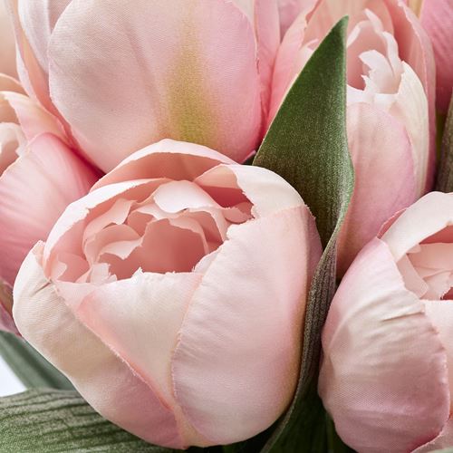 SMYCKA, artificial bouquet, tulip/pink, 35 cm