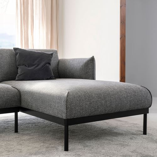 APPLARYD lejde grey/black 2-seat sofa and chaise longue | IKEA