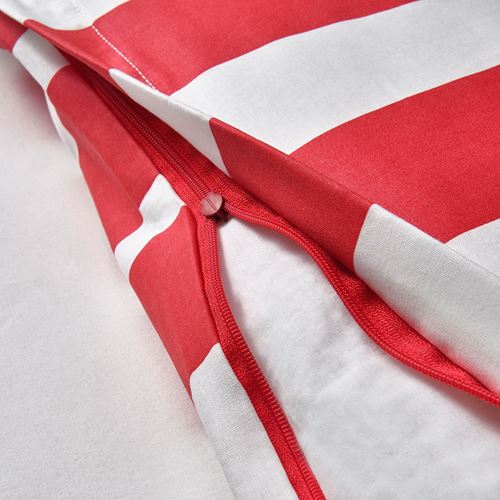 BUSENKEL, tek kişilik nevresim takımı, beyaz-kırmızı, 150x200/50x60 cm