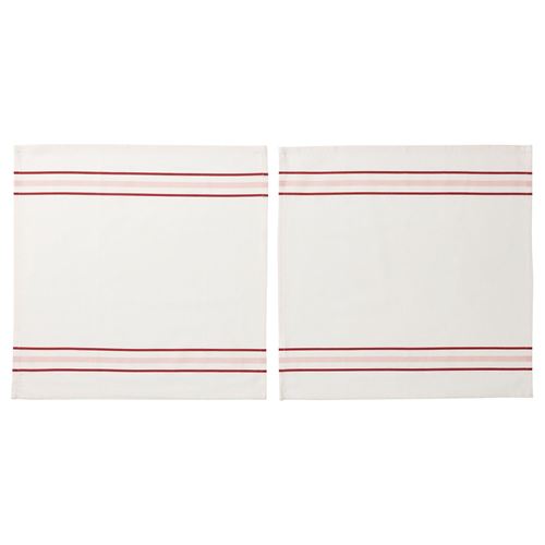 ANLEDNING, cloth napkin, white/red, 45x45 cm