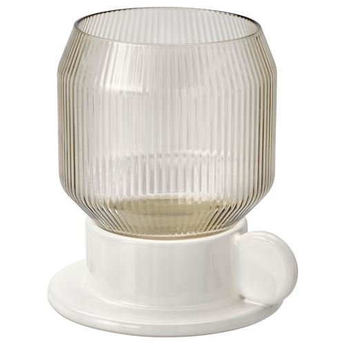 ANLEDNING, tealight mumluk, kırık beyaz-açık kahverengi, 11 cm
