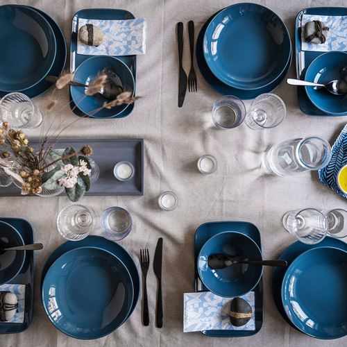 FARGKLAR, bowl set, dark turquoise, 16 cm