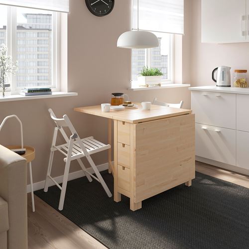 NORDEN/TERJE, mutfak masası takımı, huş-beyaz, 2 sandalyeli