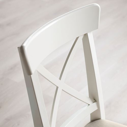 INGATORP/INGOLF, yemek masası takımı, beyaz-hallarp bej, 4 sandalyeli