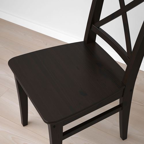 DANDERYD/INGOLF, yemek masası takımı, çam kaplama-siyah, 6 sandalyeli