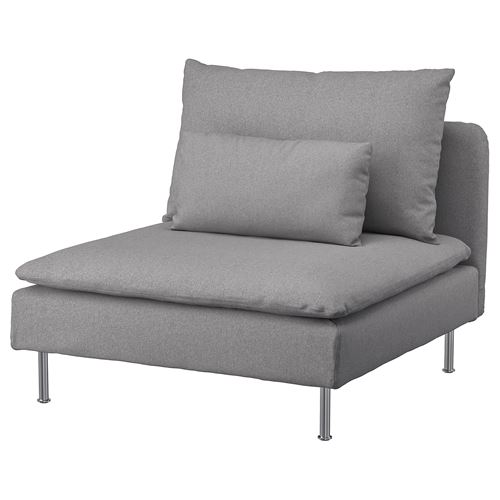 SÖDERHAMN, armchair cover, tonerud grey