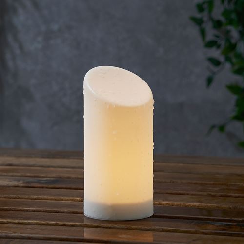 ADELLÖVSKOG, LED'li blok mum, beyaz, 16 cm