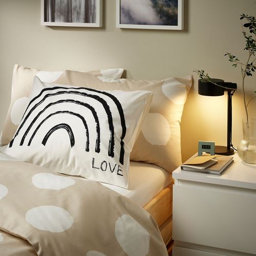 TAPETMAL, yastık kılıfı, beyaz-siyah, 50x60 cm