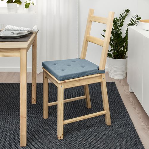 JUSTINA, sandalye minderi, gri-mavi, 42/35x40x4 cm