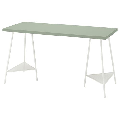 LAGKAPTEN/TILLSLAG, çalışma masası, açık yeşil-beyaz, 140x60 cm