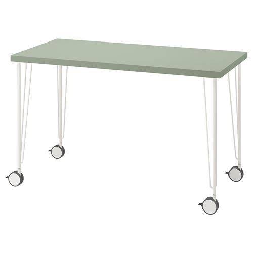 LAGKAPTEN/KRILLE, desk, light green-white, 120x60 cm