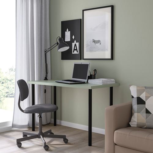 LAGKAPTEN/ADILS, çalışma masası, açık yeşil-siyah, 120x60 cm