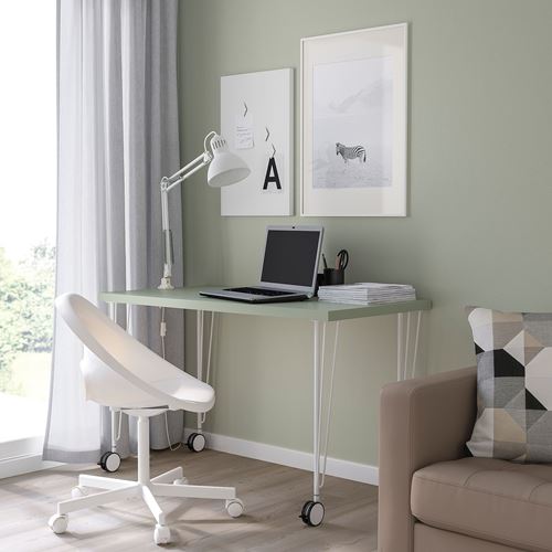 LAGKAPTEN/KRILLE, çalışma masası, açık yeşil-beyaz, 120x60 cm