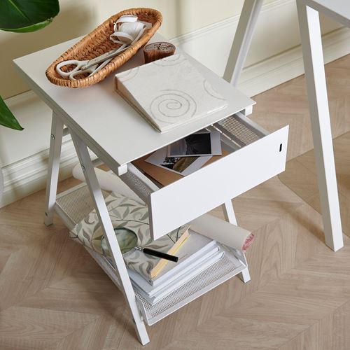TROTTEN, cabinet with drawers, white, 34x56 cm
