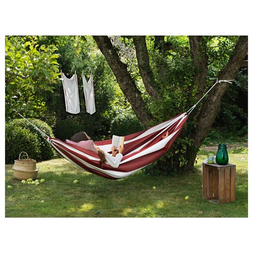 HAMNÖN, hammock, red/white, 150x265 cm