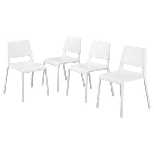 TEODORES, sandalye seti, beyaz, 4 adet
