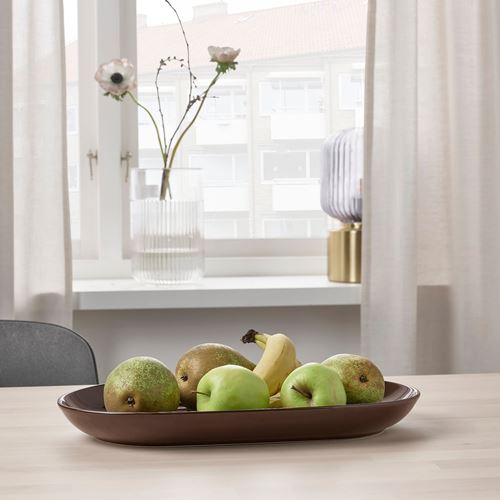 FARGKLAR polished brown 36x22 cm serving plate IKEA