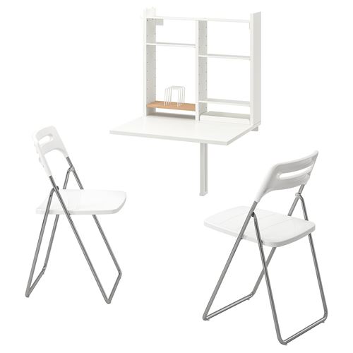 NORBERG/NISSE, mutfak masası takımı, beyaz, 2 sandalyeli
