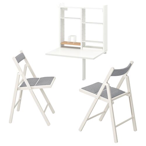 NORBERG/TERJE, mutfak masası takımı, beyaz-knisa açık gri, 2 sandalyeli