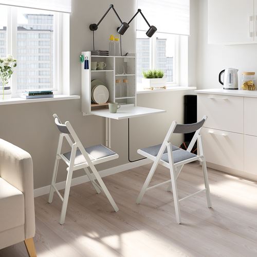 NORBERG/TERJE, mutfak masası takımı, beyaz-knisa açık gri, 2 sandalyeli
